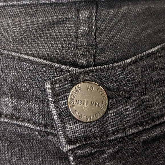 EUC Current/Elliott washed black raw/cuffed hem distressed straight leg cropped - Picture 8 of 10